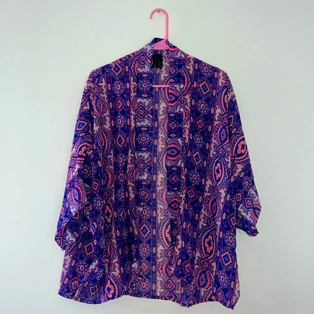 Pink and Purple Aztec Kimono